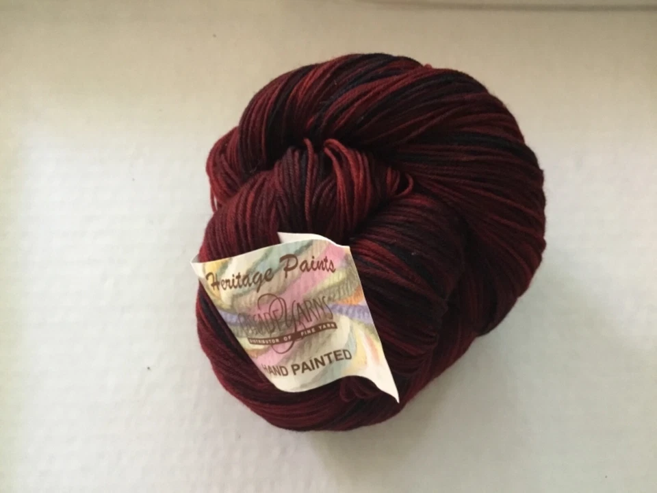 100g skein Cascade Heritage Yarn HAND PAINTED Merino & Nylon Sock Burgundy Navy - Image 1 of 1