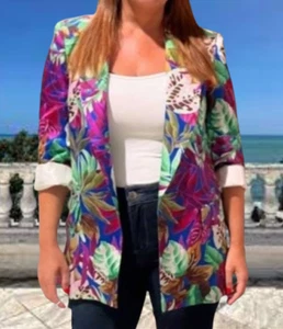 ZARA TROPICAL PRINT BLAZER sz S ZW COLLECTION Retail price $89.90 - Picture 1 of 19