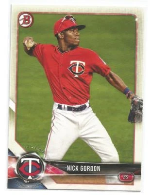 Nick Gordon Minnesota Twins 2018 Bowman Baseball Prospects Card - Image 1 of 3