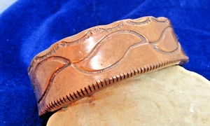 VINTAGE SOUTHWEST COPPER CUFF BRACELET, HEAVY, HEAVY 5.8 OZS. - Picture 1 of 6