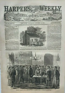 HARPER WEEKLY 10/14/1865 PRES JOHNSON PARDONS REBELS. CENTRAL PARK. VA GOLD MINE - Picture 1 of 10
