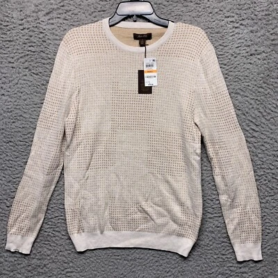 Tasso Elba Sweater Mens Tan Heather Geometric Crew Neck Long Sleeve Pullover - Image 1 of 4