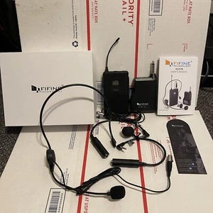 Fifine Technology Wireless Microphone Mic System Model K037 B Tested w/ Battery - Picture 1 of 8
