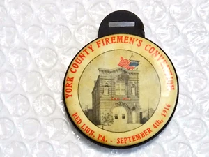 RELOJ BOLSILLO FIREMEN’S CONVENTION PA 1916 2 CARAS BOMBEROS Y DAMA FOB neocurio - Imagen 1 de 5
