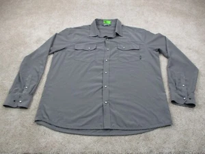 Camisa Stio Hombre Extra Grande XL Gris Occidental Ligera Perla Abotonada a Presión - Imagen 1 de 11