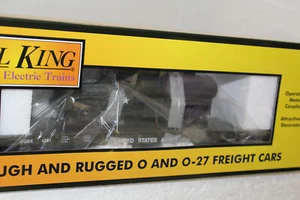 MTH #30-76777 RAIL KING US ARMY FLATCAR WITH 6X6X WATER TRUCK - Picture 1 of 2