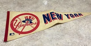 Bandiera pennant vintage anni 70 NEW YORK YANKEES MLB baseball full size 30" x 12" - Foto 1 di 10
