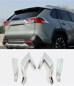 Car Chrome Rear Tail Lamp Light Cover Trim Accessories For Toyota RAV4 2019-2021 - Picture 1 of 8