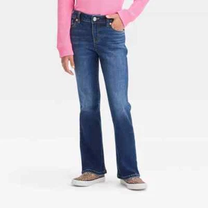 Cat & Jack Girls' Mid-Rise Flare Jeans - Picture 1 of 4