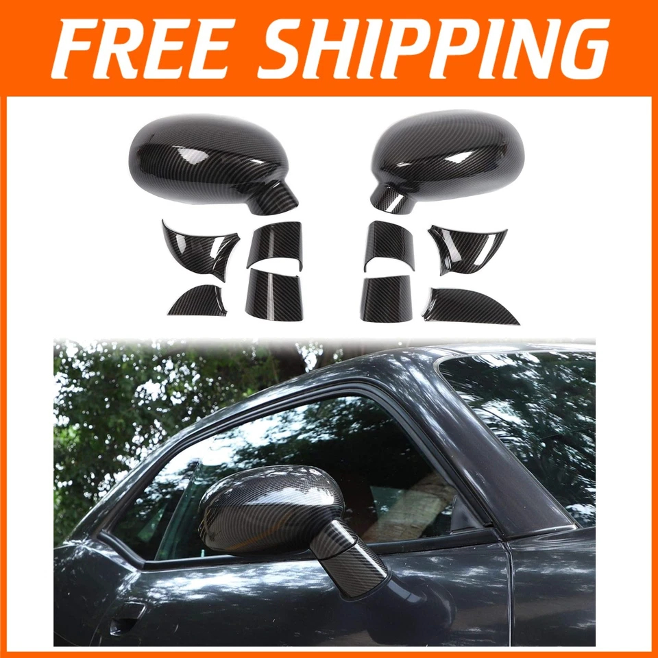 Elegante moldura de espejo lateral de fibra de carbono ABS para Dodge Challenger - Fácil instalación Foto 1 de 4