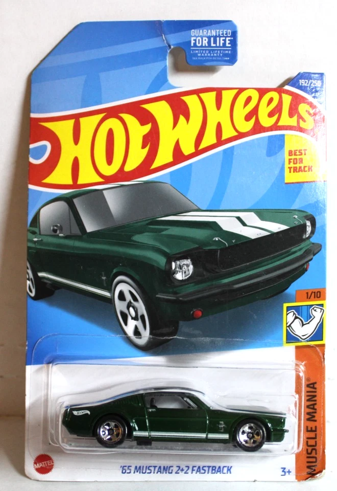 Hot Wheels 2022 Muscle Mania 1/10 '65 Mustang 2+2 Fastback #192/250 Green - New - Image 1 of 2