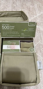 Pillowcases Canopy 100% Cotton 21 X 40 King Sateen Weave Wrinkle Free 500 Count - Picture 1 of 2