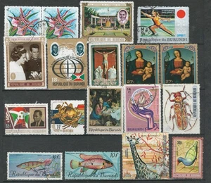 BURUNDI AFRICA PAINTINGS FISH INSECTS USED STAMPS LOT(BRCL  305) - Picture 1 of 1