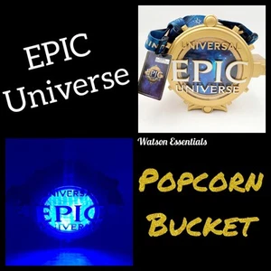 Nuevo cubo de palomitas de maíz EPIC Universe Universal Orlando Florida Logo iluminado - Imagen 1 de 10