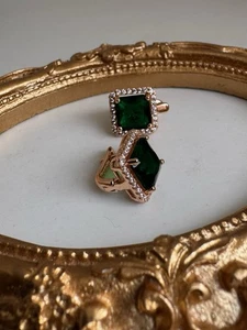 Wunderschöne 585rg gestempelte Ohrringe, Smaragd, rolled, 3,9 gr. Neu - Bild 1 von 6