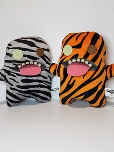 FUGGLERS X2 PAIR Oogha Boogah TIGER & ZEBRA Bundle Soft Plushie Toys - Picture 1 of 5
