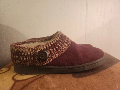 Zapatilla The Vermont Country Store para mujer talla 8 gamuza puños de trapo sin cordones forrada de piel Foto 1 de 4