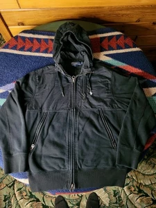 Vintage Polo Ralph Lauren Double Full Zip Hoodie Sweatshirt Herren Small Schwarz 90s - Bild 1 von 6
