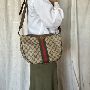 Vintage GUCCI Sherry Line GG Shoulder Bag PVC Authentic - Picture 1 of 23