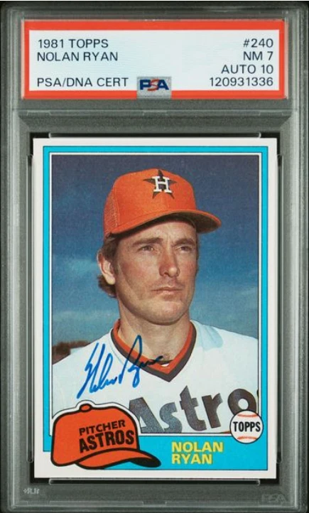 1981 Topps Nolan Ryan HOF cartão de beisebol assinado PSA 7 PSA/DNA certificado autografado 10 - Imagem 1 de 4