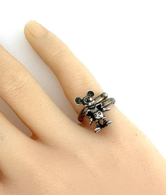 Винтажное кольцо из чистого серебра 1978 Mickey Mouse Walt Disney размер 4,5 - Изображение 1 из 4