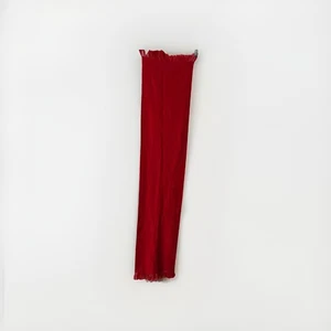 Long Red Wool 100% CASHMERE Scarf Warm Rectangular with Fringe - Picture 1 of 5