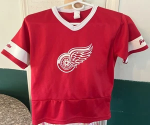 FRANKLIN RED & WHITE DETROIT RED WINGS ICE HOCKEY SHIRT COSTUME YOUTH JERSEY M - Picture 1 of 4