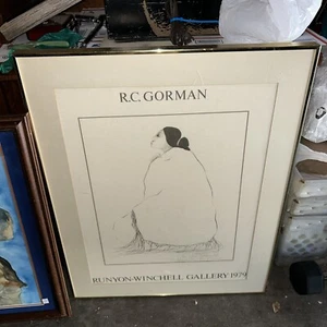 Native American 1979 R.C. Gorman Lady In A Blanket Signed Poster - Picture 1 of 6