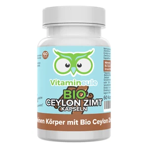 Bio Ceylon Zimt Kapseln mit 500 mg 12:1 Extrakt - vegan - Vitamineule - Bild 1 von 8