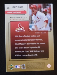 1999 UD Challengers for 70 Challengers Ed. HR Highlights #68 Mark McGwire /600 - Picture 1 of 3
