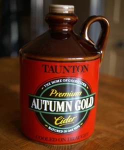 Taunton Autumn Gold Cider pottery display flagon (with back slot) - Picture 1 of 3
