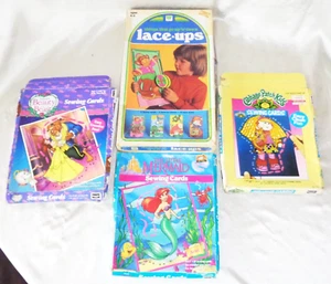 Whitman Roseart Sewing Cards Little Mermaid Beauty &The Beast Cabbage Patch Kid+ - Picture 1 of 6