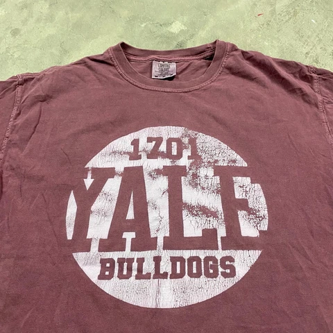 YALE BULLDOGS Comfort Colors M pigment dyed t shirt y2k vtg men’s logo retro Cover