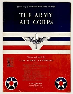 1942 Army Air Corps Official Song Vintage Sheet Music Piano Guitar Capt Crawford - Picture 1 of 3