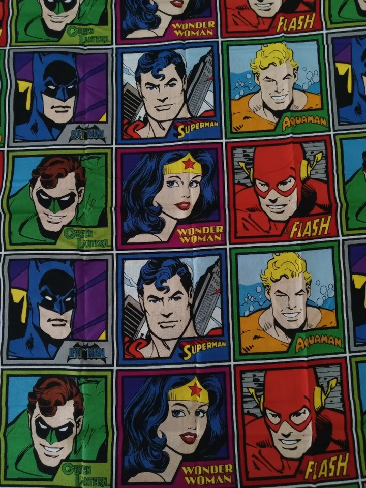 DC Justice League Meet the Heroes Cotton Fabric - Image 1 of 1