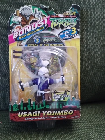2005 Teenage Mutant Ninja Turtles Usage Yojimbo Figure and DVD Episode 3 Attack Cover