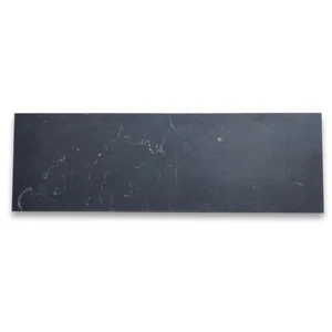 N53H Nero Marquina Black Marble 4x12 Wall Floor Kitchen Bathroom Tile Honed - Picture 1 of 5