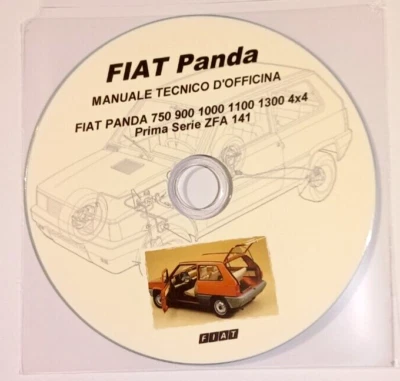 CD MANUALE TECNICO D'OFFICINA FIAT PANDA 750 900 1000 1100 1300 4x4 - ZFA 141 - Immagine 1 di 4