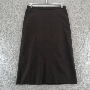 French Connection Skirt Women 6 Brown Wool Blend Stretch Midi A Line Office Work - Picture 1 of 10