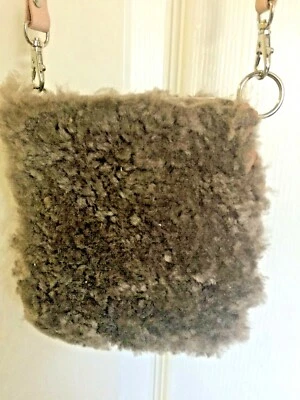 СУМОЧКА ~ натуральный ягнят шерсти e ручной работы США-очень повседневный съемный 42» кожи s - Изображение 1 из 4