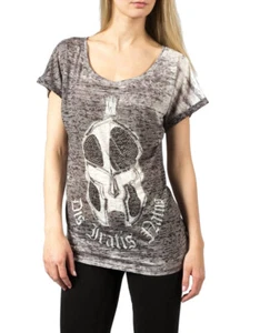 DIS IRATIS NATUS D.I.N. Camiseta mujer Gladiator Top casco bling manga corta oversize - Imagen 1 de 1