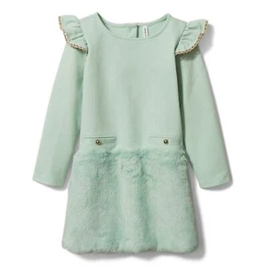JANIE AND JACK Girls Faux Fur Ponte Dress Size 2T NEW NWT - Picture 1 of 6