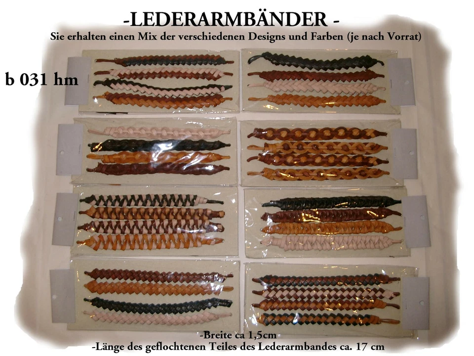 BUANA 12 LEDERARMBÄNDER Surferketten /b 031 hm