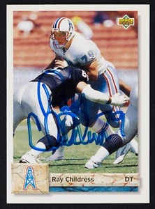 Ray Childress Signed 1992 Upper Deck Card #448 - Houston Oilers Auto - Picture 1 of 2
