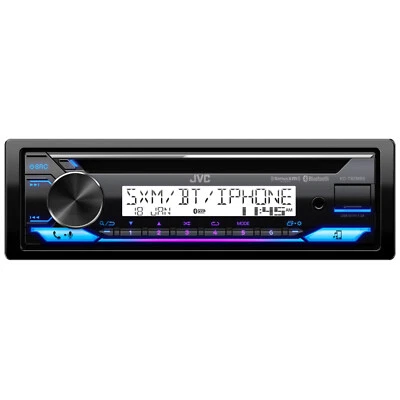 JVC KD-T92MBS Single DIN Marine Bluetooth USB AUX AM/FM SiriusXM CD Receiver - Image 1 of 4