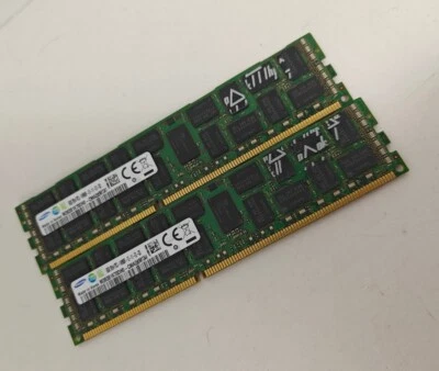 LOT SAMSUNG M393B1K70DH0-CMA 8GB 2RX4 PC3-14900R DDR3 1.5V MEMORY(2X8GB) 16GB - Image 1 of 3