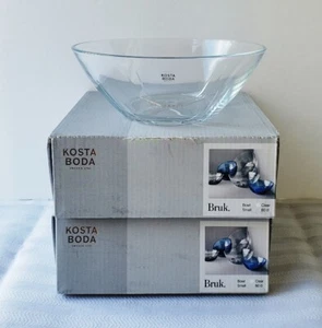 Kosta Boda Bruk 20 fl oz. Bowl Clear - Set of Two - NEW BOXED - Picture 1 of 2