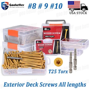 #8 #9 #10 Deck Screws T25 Torx Self Tapping Wood Screws Exterior Drywall Screws - Picture 1 of 32