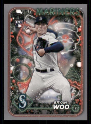 2024 Topps Holiday Silver Glitter #H193 Bryan Woo - Image 1 of 2