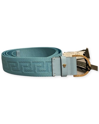 Cintura a rete con chiave da uomo VERSACE greca taglia 100 EU 40 US*****$295*****NUOVA CON ETICHETTE*****